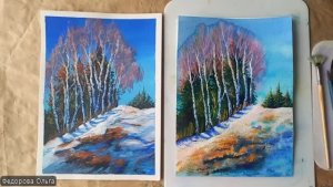 Акварель. Мартовское солнце