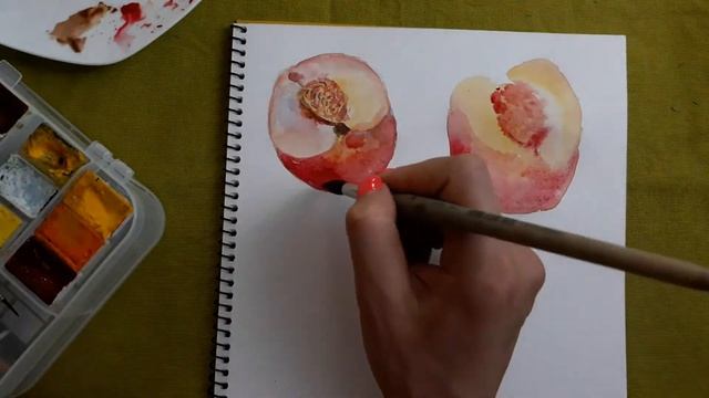 Как нарисовать персик? How to draw a peach? смотреть онлайн