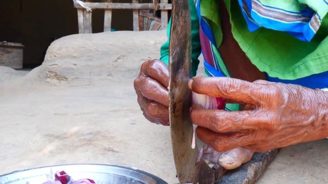 Pork recipe by Tribe Grandmothers | Pork meat cooking process tribal village style and eating смотреть онлайн