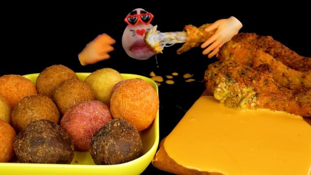 ASMR MUKBANG Cheese Ball & Cheese Chicken EATING SHOW (4K) смотреть онлайн