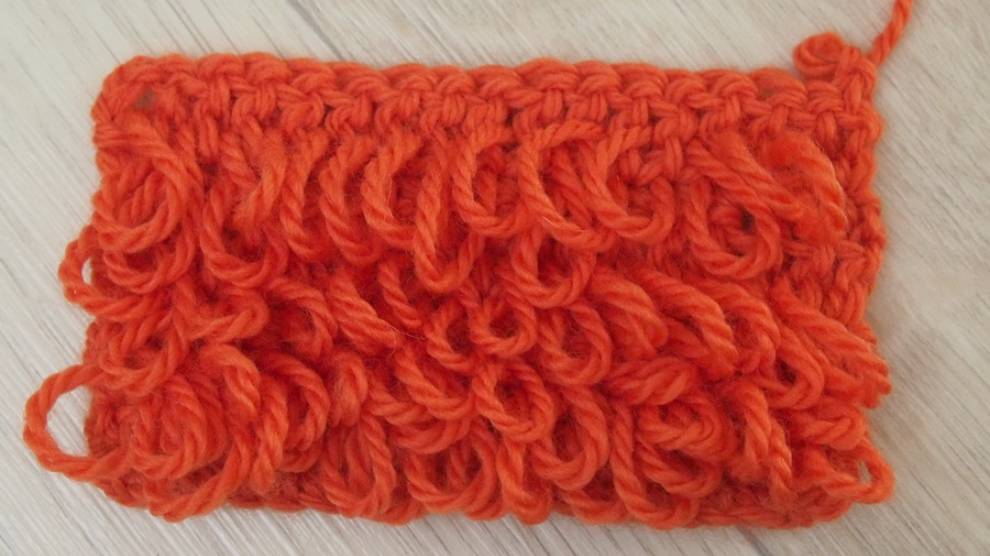 Вытянутые петли крючком или как вязать мочалку. Узор Мех или БУКЛЕ (2 способа) Урок 85 смотреть онлайн