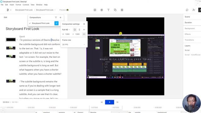 How to Change the Aspect Ratio of a Project From Horizontal to Vertical in Descript Storyboard смотреть онлайн