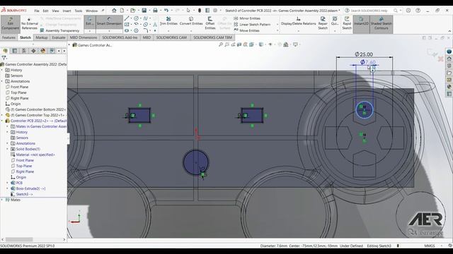 Tutorial Solidworks Sketch Membuat PCB in Context Playstation Xbox Joystick Stage#7 - AER Indonesia смотреть онлайн