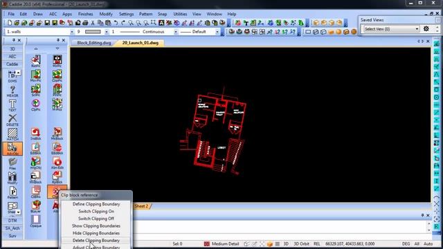 Clipping Blocks Xrefs and Pictures in Caddie AEC Architecture .dwg software смотреть онлайн