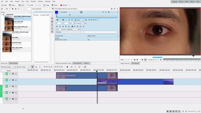 Kdenlive Tutorial - Eye Zoom Transition смотреть онлайн