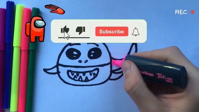 How To Draw Scary Shark? / Как нарисовать страшную акулу? / Drawing And Colouring