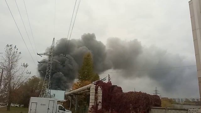 Пожар на складе на ул. Калинина в Пензе