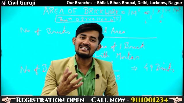 How to Calculate Quantity of Bricks and Mortar in Half Brickwork || By Civil Guruji смотреть онлайн