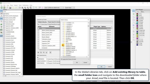 How to import footprints into KiCad 5.1 using the .kicad_mod file смотреть онлайн