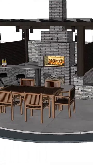 Зона отдыха с Барбекю #sketchup #bbq #мангал #зонаотдыха #беседка #порядовка смотреть онлайн