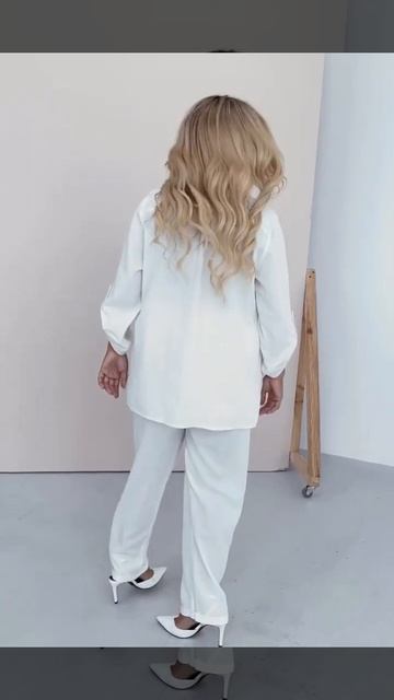 Женский летний комплект брюки и блуза лен смотреть онлайн