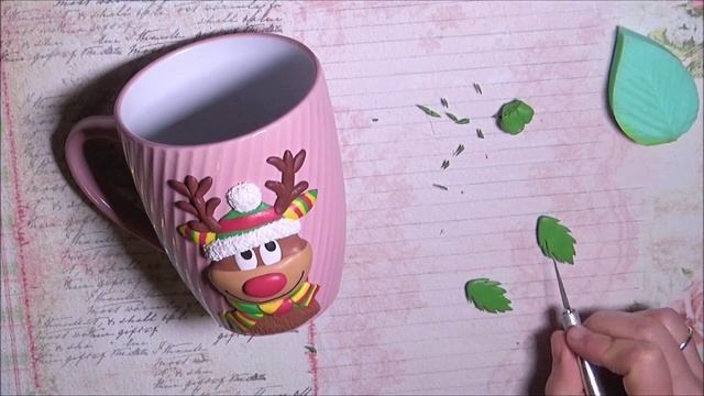 Олень. Новогодний декор кружки из полимерной глины смотреть онлайн
