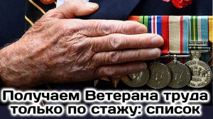Как получить Ветерана труда только по стажу: список регионов, где это возможно