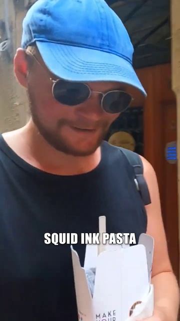 Squid Ink Pasta In Venice 🍝🇮🇹 #shorts