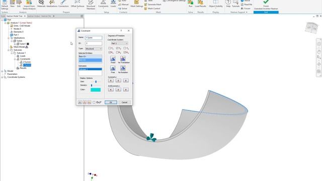 Autodesk Inventor Nastran Validation 7 - Toroidal Shell with Uniform Internal Pressure смотреть онлайн