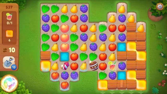 Gardenscapes Level 537 Walkthrough "No Boosters Used" смотреть онлайн