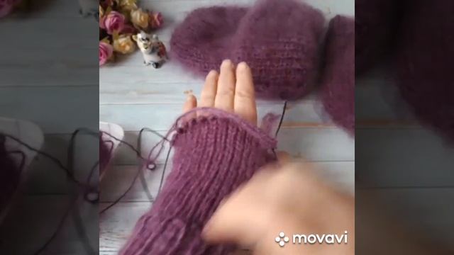 #Очень красивая шапка и варежки#Связана из Ализе классик мохер смотреть онлайн