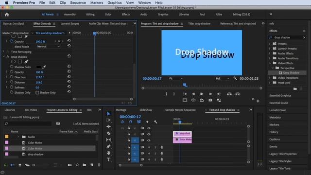 How to Add Drop Shadow Effect in Premiere Pro CC 2020 Video смотреть онлайн