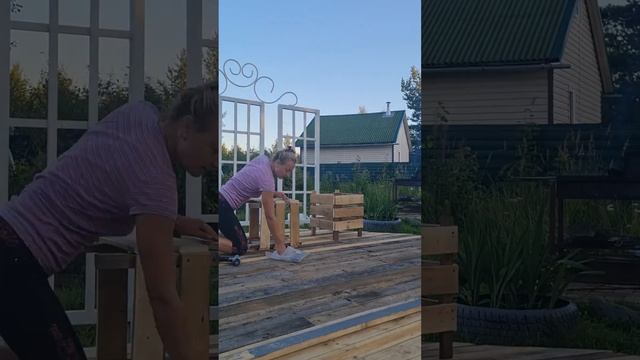Кашпо под цветы из палет🏡💪 смотреть онлайн