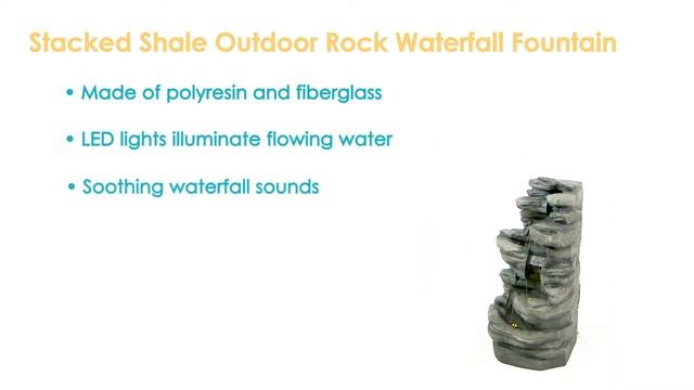 Sunnydaze Stacked Shale Outdoor Rock Waterfall Fountain with LED Lights - 38 Inch Tall-DW-96023 смотреть онлайн
