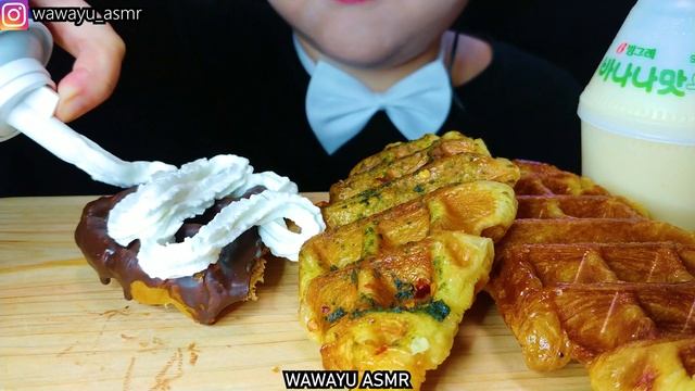 ASMR CROISSANT WAFFLE DESSERT MUKBANG 크로플 디저트 먹방 EATING SOUNDS NO TALKING