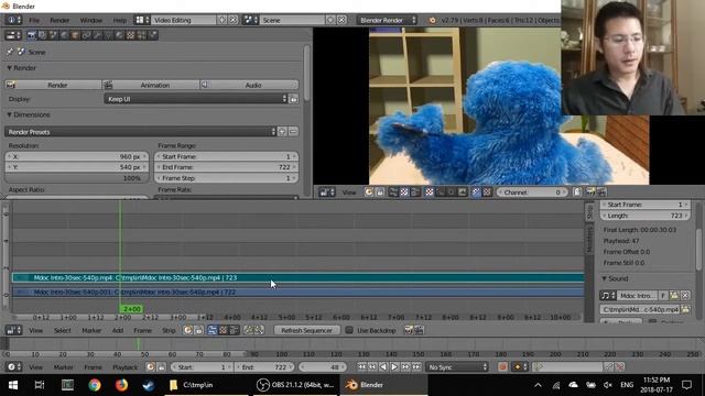 Scrubbing, Deleting and the Undo action in Blender's Video Sequence Editor (04) смотреть онлайн