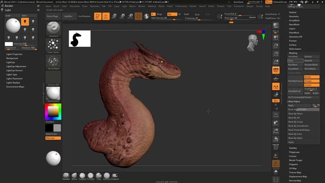 Dragon ZBrush PART03 - Timelapse Sculpting - PolyPaint & Rendering смотреть онлайн
