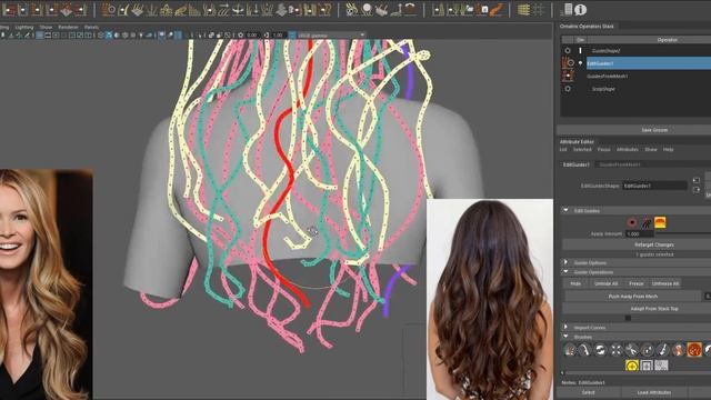 Ornatrix Maya: Hair guides sculpting time-lapse смотреть онлайн