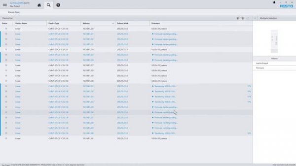 Festo Automation Suite: Conducting firmware updates