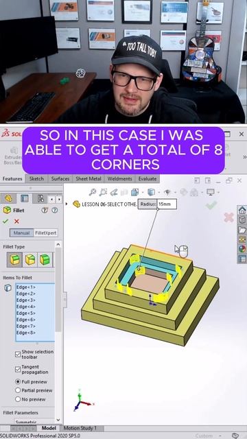 FILLET EVERYTHING!! Qucik Select toolbar #solidworks #parts #fillets #shortcut смотреть онлайн