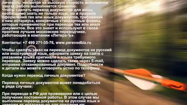 Срочный перевод личных документов в Москве смотреть онлайн