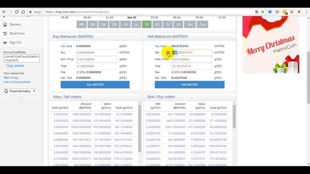 MatrixCoin Вывод монет с MatrixInvest и продажа на внутренней бирже смотреть онлайн