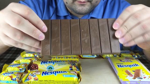 ASMR NESQUIK CHOCOLATE PARTY (Dessert Eating Sounds) Mukbang *NO TALKING* | Russian ASMR смотреть онлайн