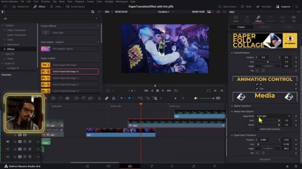 Paper Effect Transition with the PaperFoldFX in DaVinci Resolve
