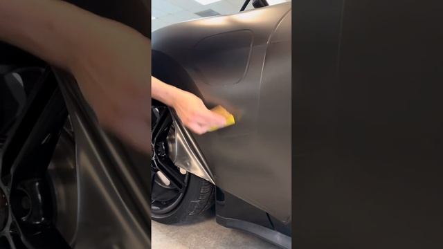 Porsche Taycan gets vinyl wrapped in Satin Dark Basalt! смотреть онлайн