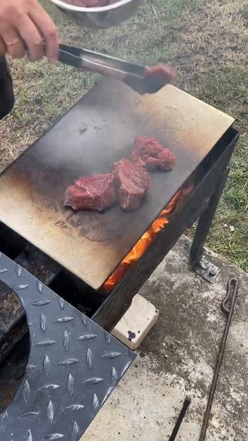 Говяжья вырезка с чесночком и розмарином на мангале смотреть онлайн