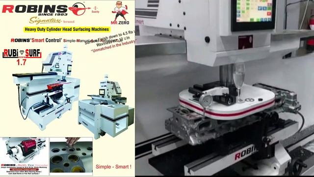 Rubi Surf 1.7 and 1.9 Smart Series Cylinder head Surfacing Machines by Robins. смотреть онлайн