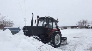 МТЗ 1221.2 Снова чистка дорог от снега.
