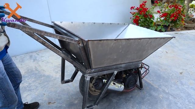 Build A Wheelbarrow Using Gasoline Engine From Damaged Motobike | Mini Dumper смотреть онлайн