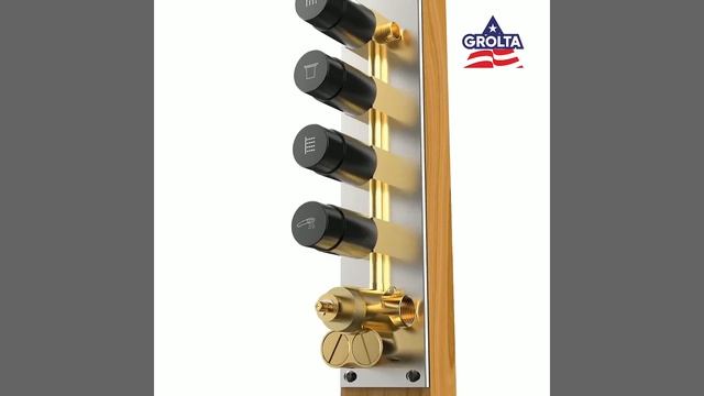 Grolta Shower System Installation Video 22" Rain Waterfall X4 4 Way Thermostatic Valve смотреть онлайн