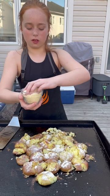 Smashed Potatoes And Sausages On My Blackstone #blackstonegriddle #food #griddlenation #foodie