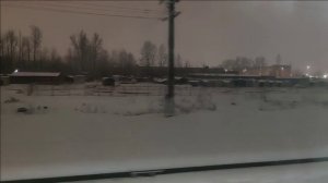 Из окна поезда. Санкт-Петербург, Ладожский вокзал - Купчино в тёмное время суток