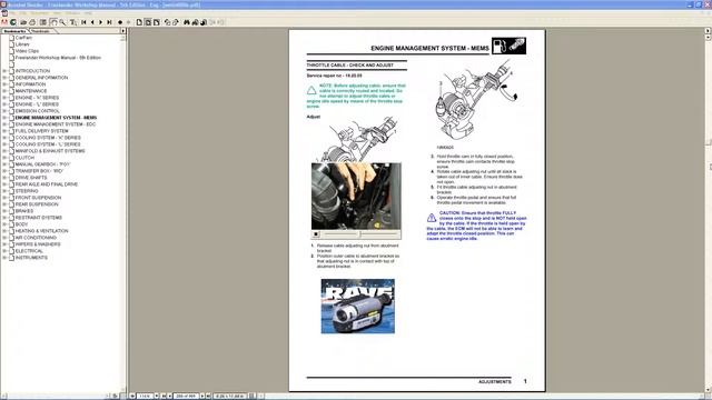 Freelander throttle wire adjustment смотреть онлайн