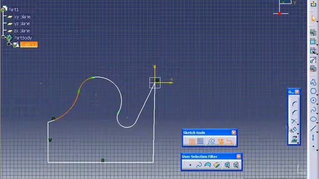 Catia V5 study step by step 16-Offset Sketch.avi смотреть онлайн