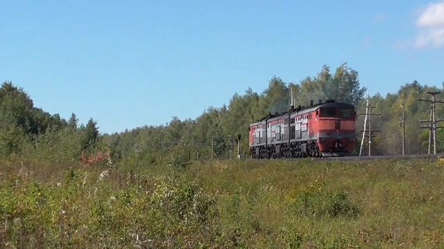 Тепловоз 3ТЭ10М-1223 следует резервом по перегону Круглое поле - Никашновка Куйбышевской ж.д.