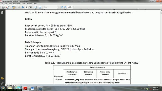 1D ETABS Define Material Properties Concrete смотреть онлайн