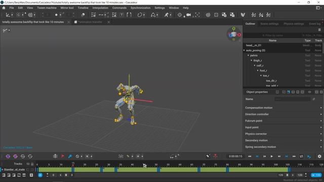 Animation transfer using Blender and Cascadeur смотреть онлайн