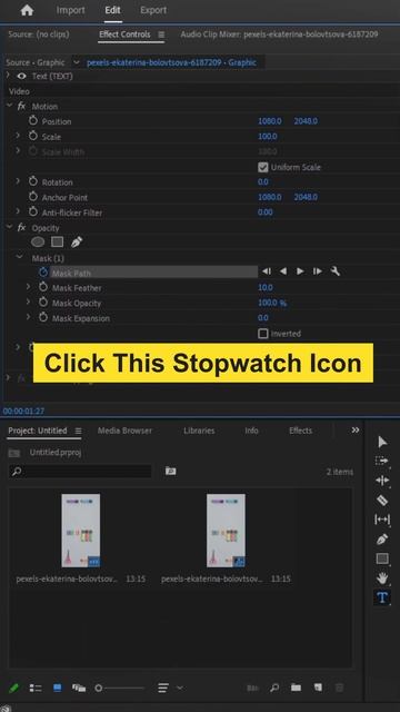 Premiere Pro Text Behind Object Effect #shorts смотреть онлайн
