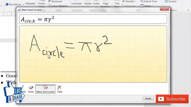 Converts handwriting to Math Equation with Ink Equation. New feature of Ms Office 2016 and above смотреть онлайн