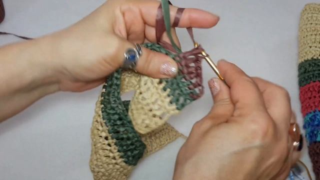 Rafya İpten Çizgili Çanta Yapımı